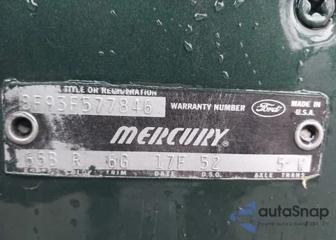 1968 Mercury Cougar из США, поврежденный, VIN 8F93F577846